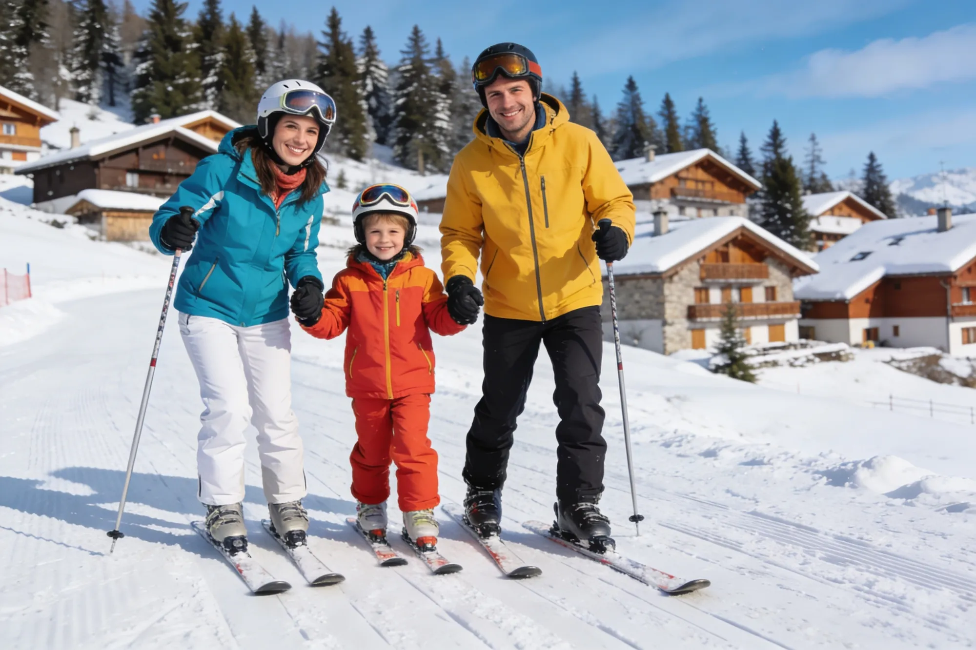 Enfants sur les pistes d'une station familiale de Haute-Savoie
